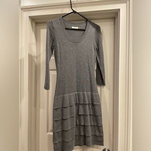 Calvin Klein Gray Long Sleeve Dress